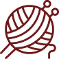 Yarn ball with crochet hook icon