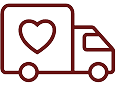 Delivery truck with heart icon